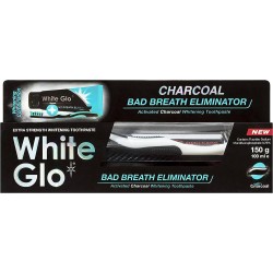 وايت جلو معجون أسنان مزيل لرائحة الفم الكريهة 100 مل مع فرشاة أسنان متوسطة الخشونة